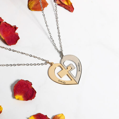 "Hafen des Herzens" Herzform Halskette für Paare