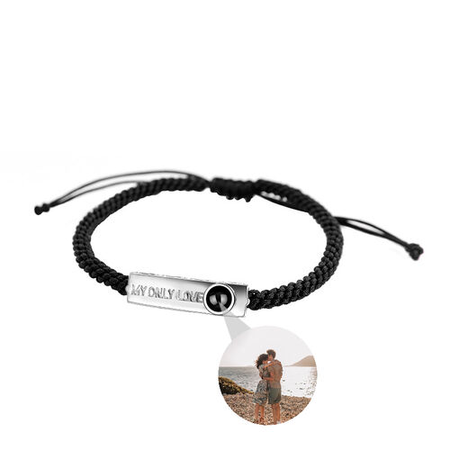 Custom Black Rope My Only Love Picture Projection Bracelet