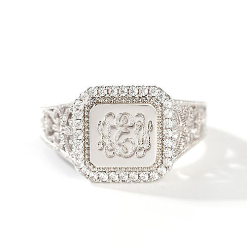 "Be a Queen" Monogram Personalized Sterling Silver Ring