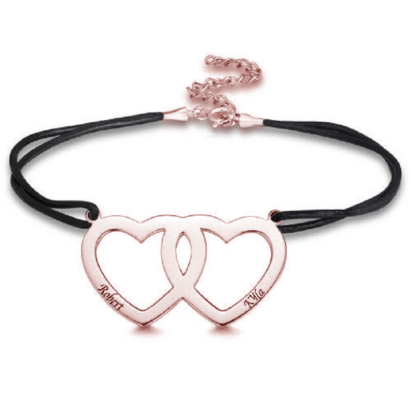 "All Of My Heart" Custom Engraved Bracelet Two Names Bracelet