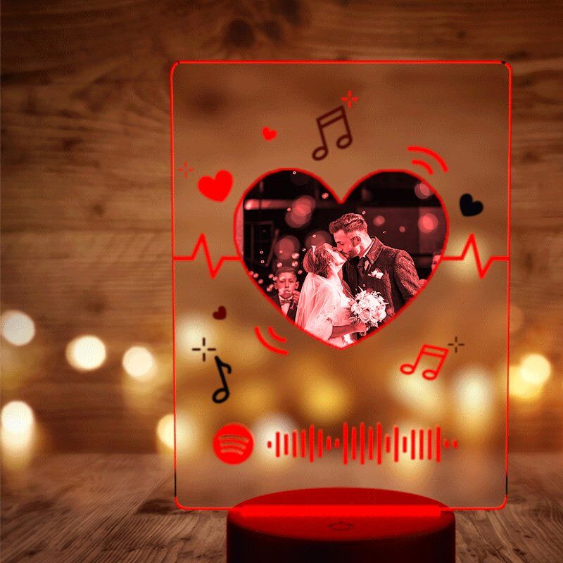 Custom Spotify Plaque Song and Photo Lamp For Lover-With 7 Colors