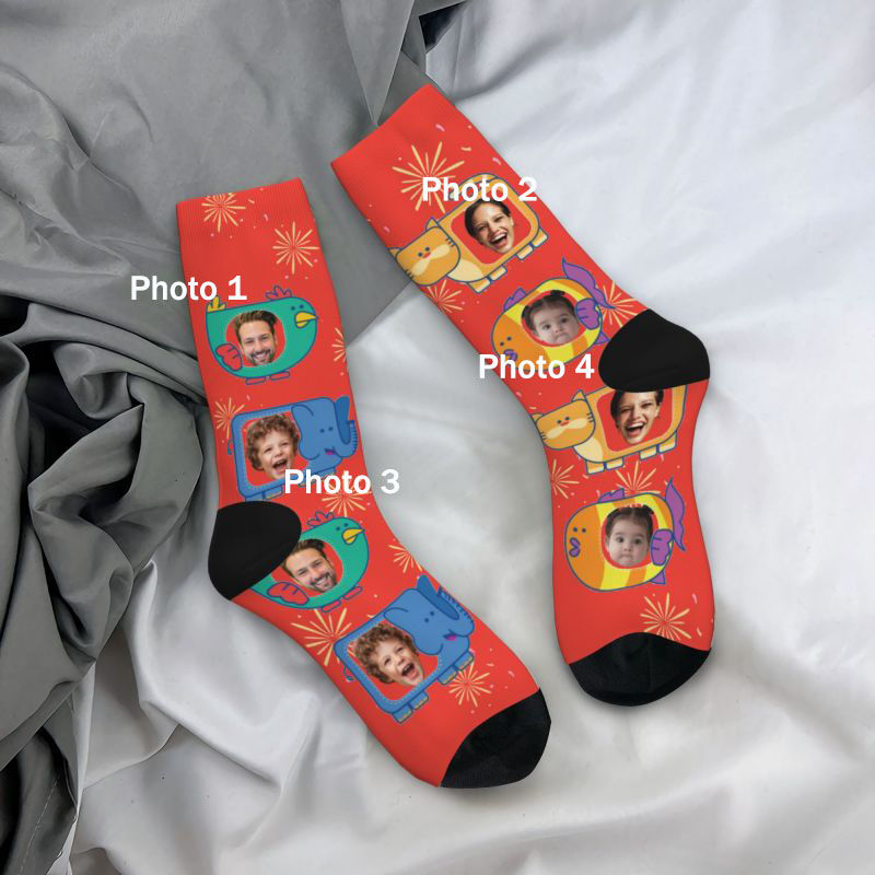 "We Are a Family" Customized Face Socks Creative Family Gift