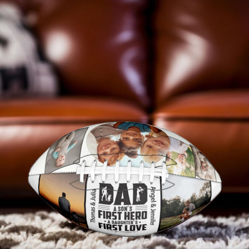 Personalized Football with Names and Photos for Dad