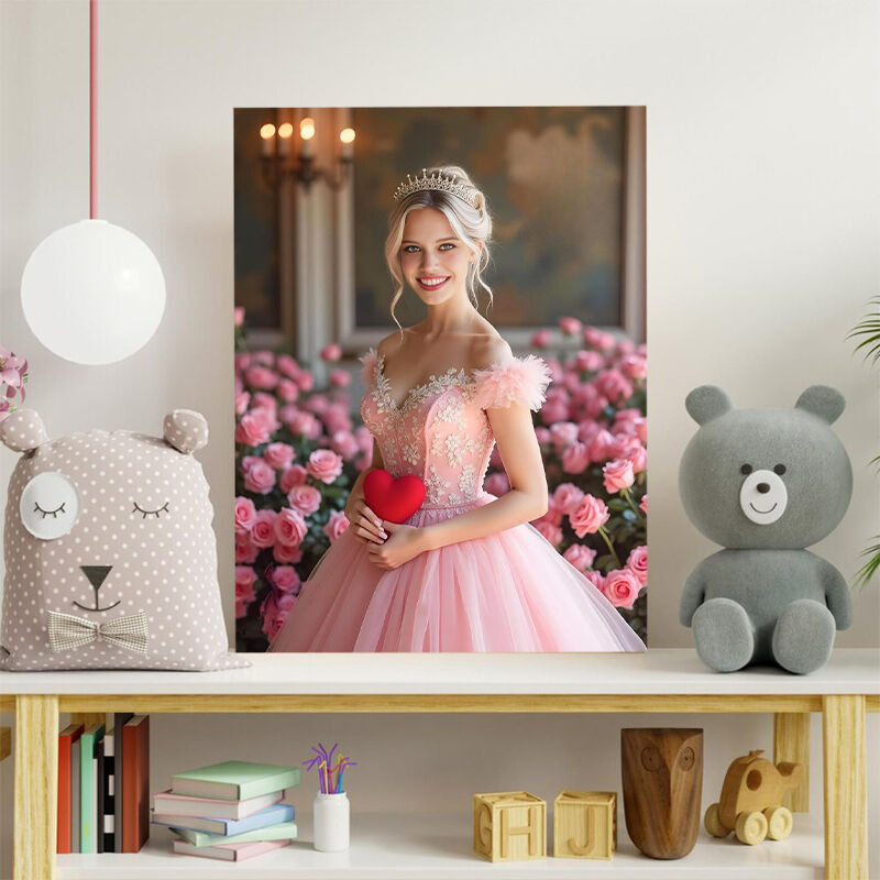 Personalized Princess Portraits with Custom Face Swap Beautiful Present for Girlfriend