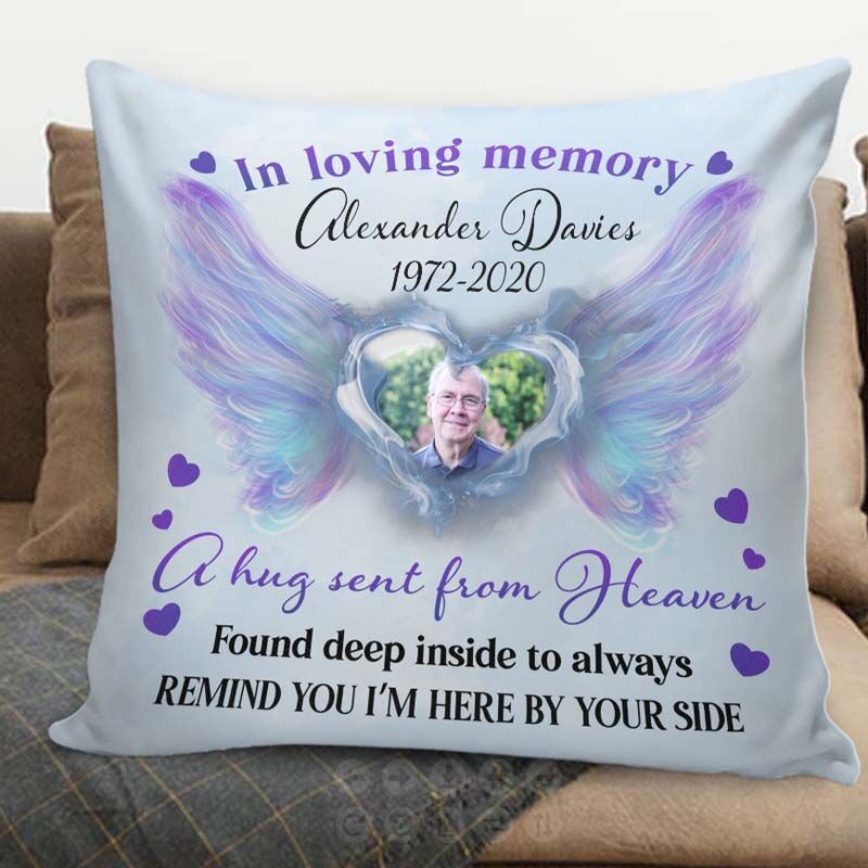 "A Hug Sent From Heaven" Custom Photo Pillow