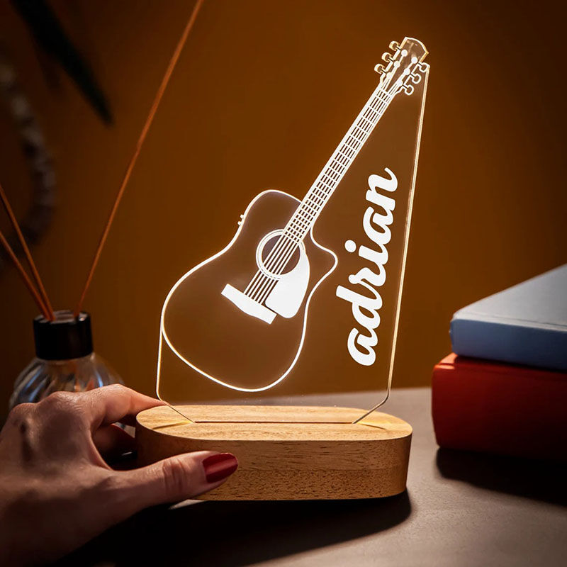 Luz LED Personalizada con Nombre de Guitarra