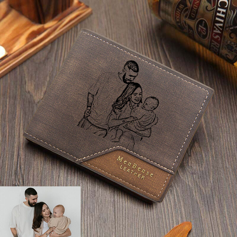 Personalized Men's Wallets Customized Family Photos for Best Dad
