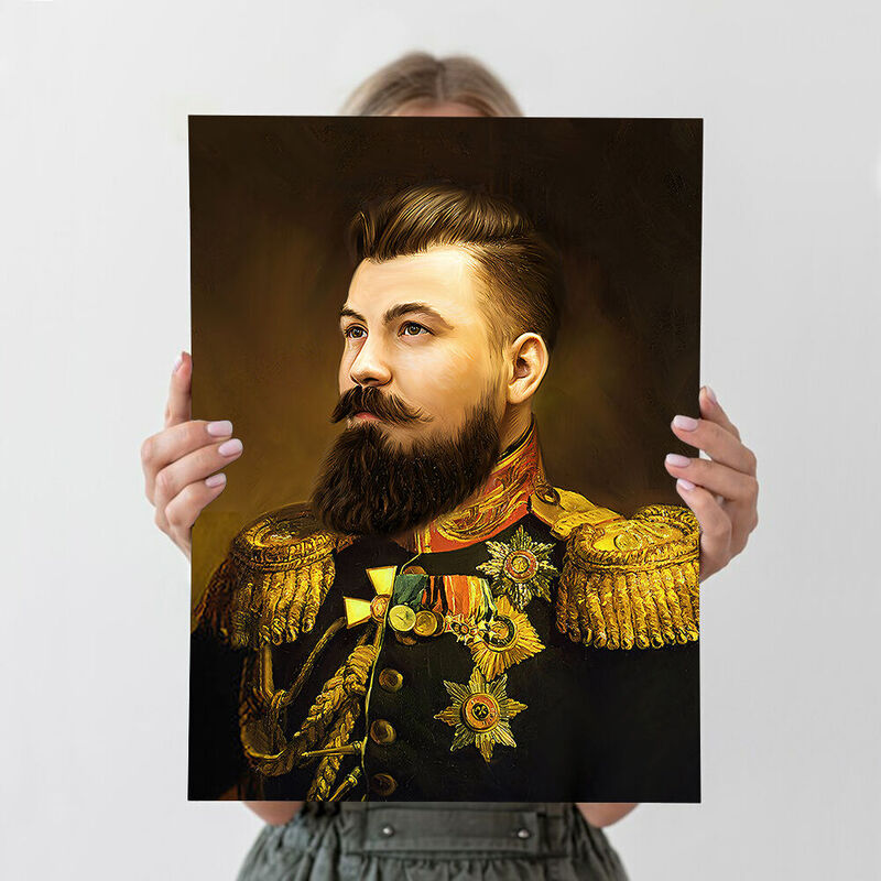 "The General" Customized Head Photo Vintage Royal Portrait