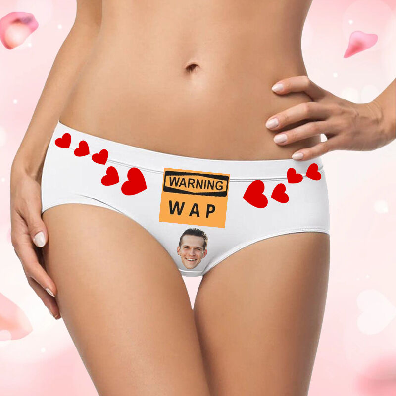 Personalisierte Foto Damenunterwäsche Besonderes Geschenk für Sie "Warning Wap"