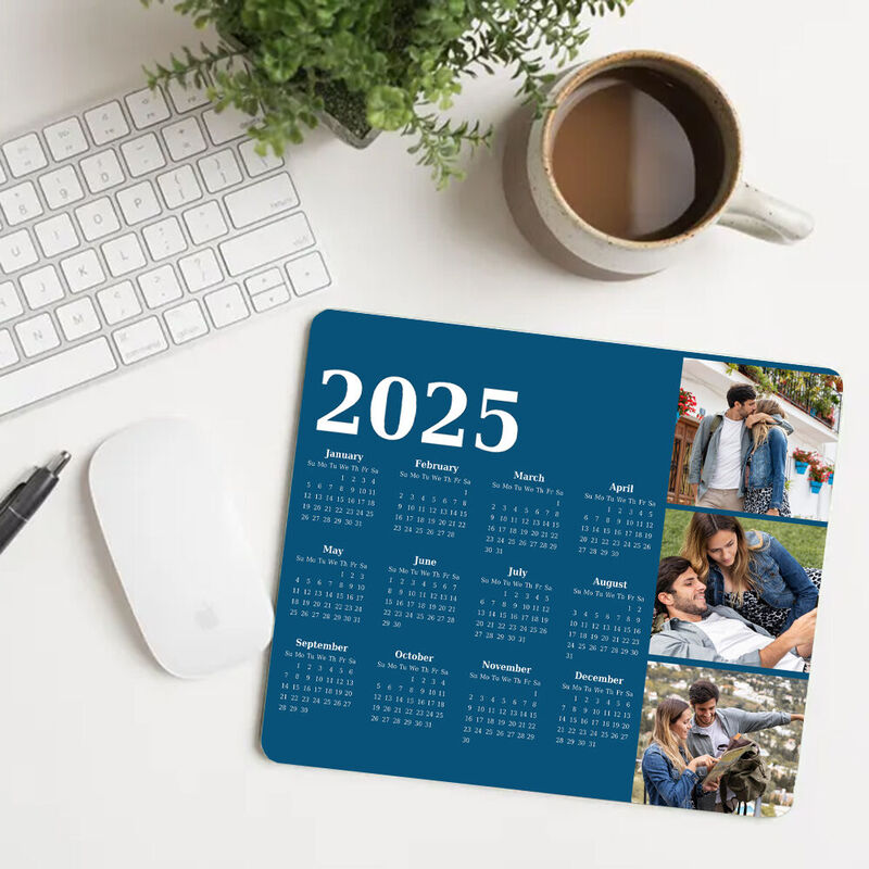 Tapis de souris calendrier personnalisé Cadeau pour la famille