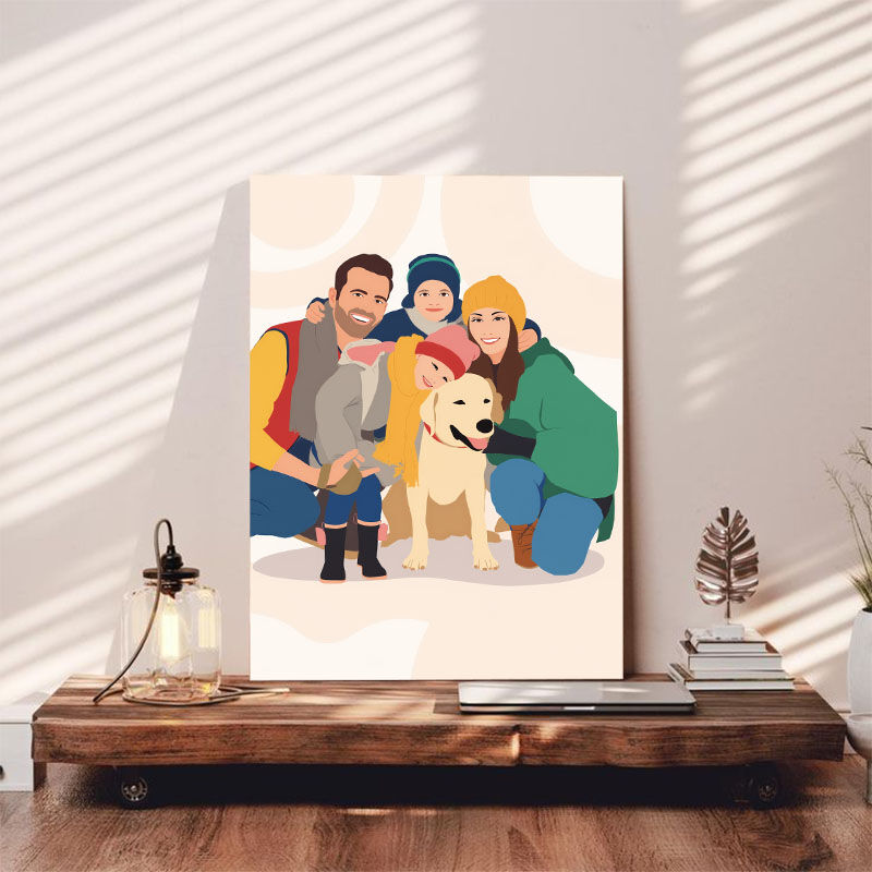Personalisierte Bildleinwand Wandkunst Einfaches Geschenk für die Familie