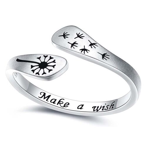 "Make A Wish" Custom Dandelion Engraving Ring