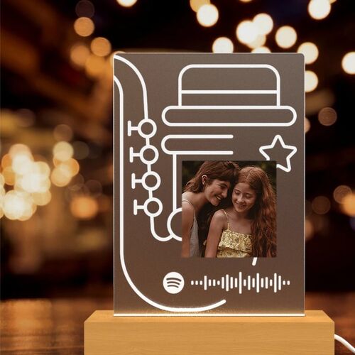 Custom Spotify Plaque Song and Photo Lamp Personalised Gift For Friend