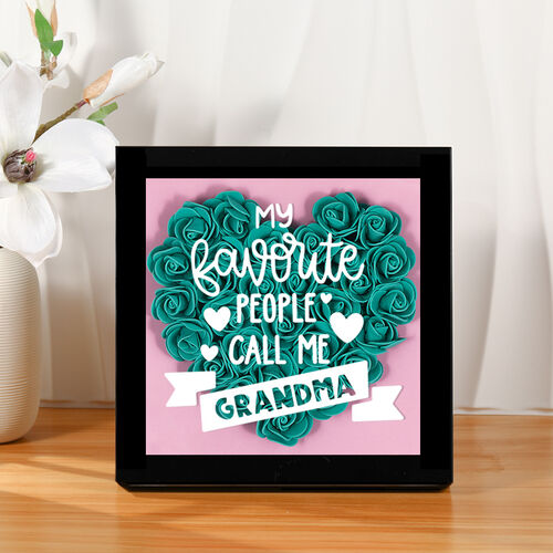 Personalized Rose Flower Frame Gift for Grandma-My Favorite People Call Me Grandma