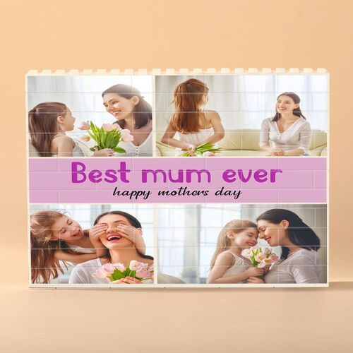 Personalized Photo Rectangle Building Block Puzzle for Mother "Best Mum Ever"