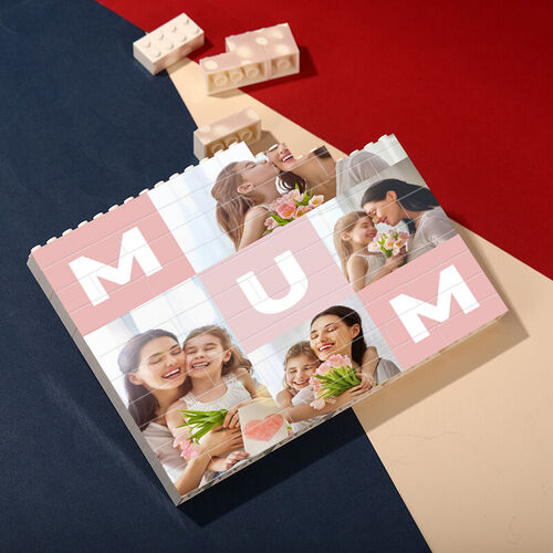 Puzzle di blocchi di costruzione a rettangolo con foto personalizzata per la mamma
