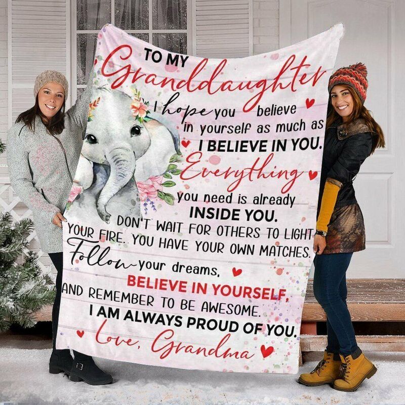 "Follow Your Dreams"Personalized Love Letter Blanket to Granddaughter Warm Gift