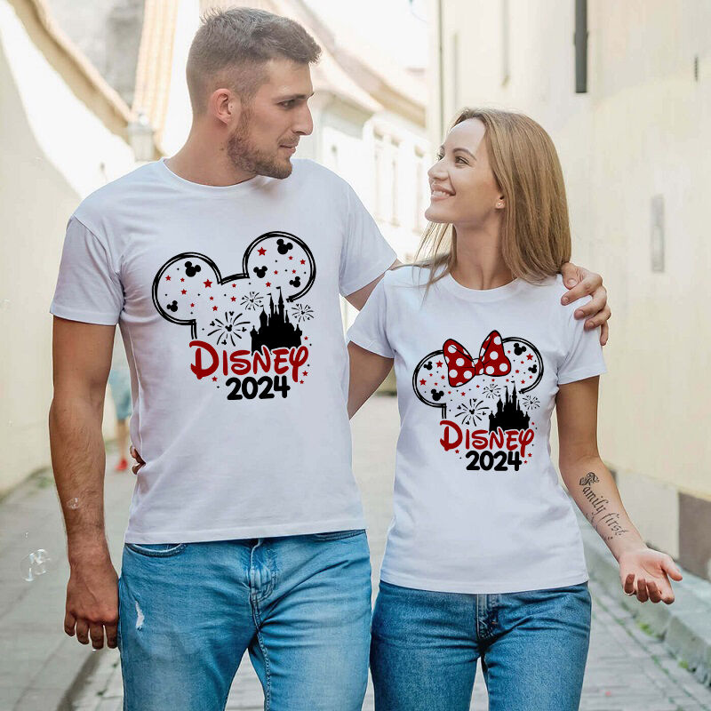 T-shirt personnalisé Tête de Souris Dessin Animé Voyage Merveilleux Cadeau pour les amoureux