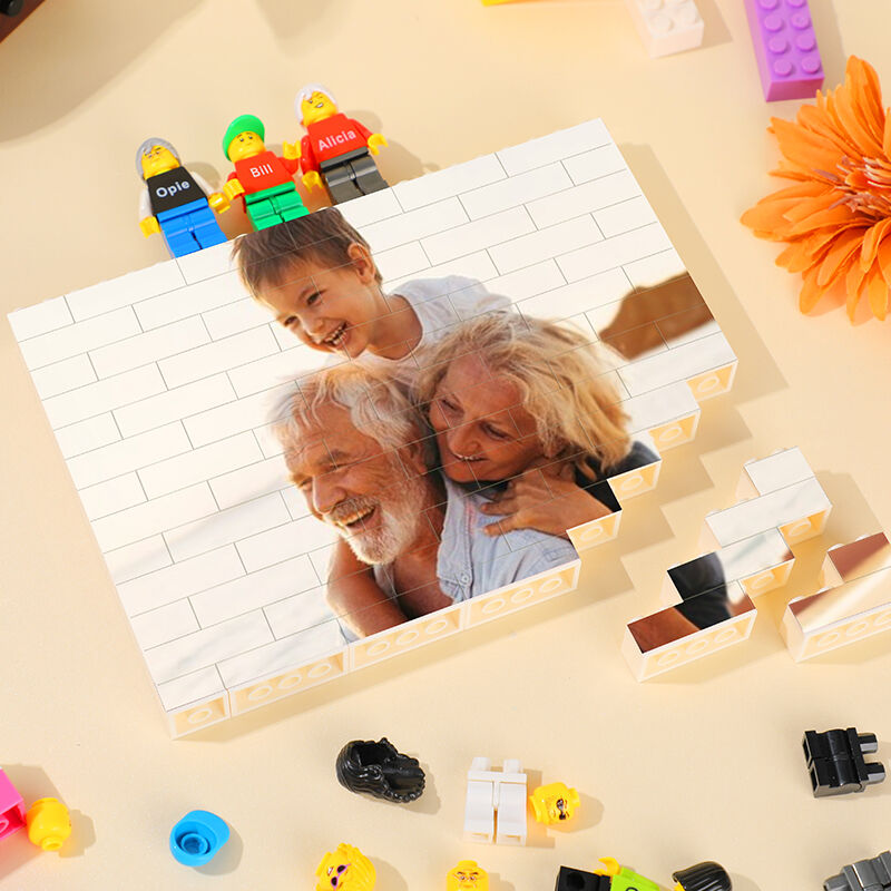 Blocs de construction Cadeaux romantiques pour les grands-parents Cadeaux romantiques pour la famille Figurines en brique Personnalisé pour Couple lego minifugure