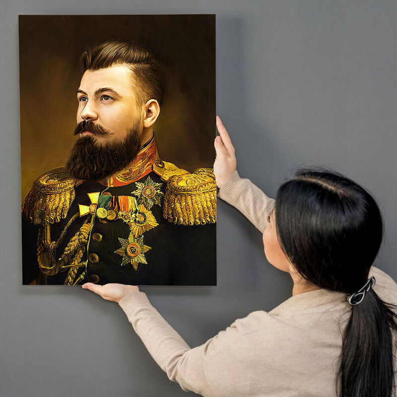 "The General" Customized Head Photo Vintage Royal Portrait