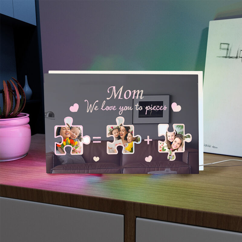 Personalisierte Spiegel Licht Individuelles Puzzle Foto Geschenk für Mutter