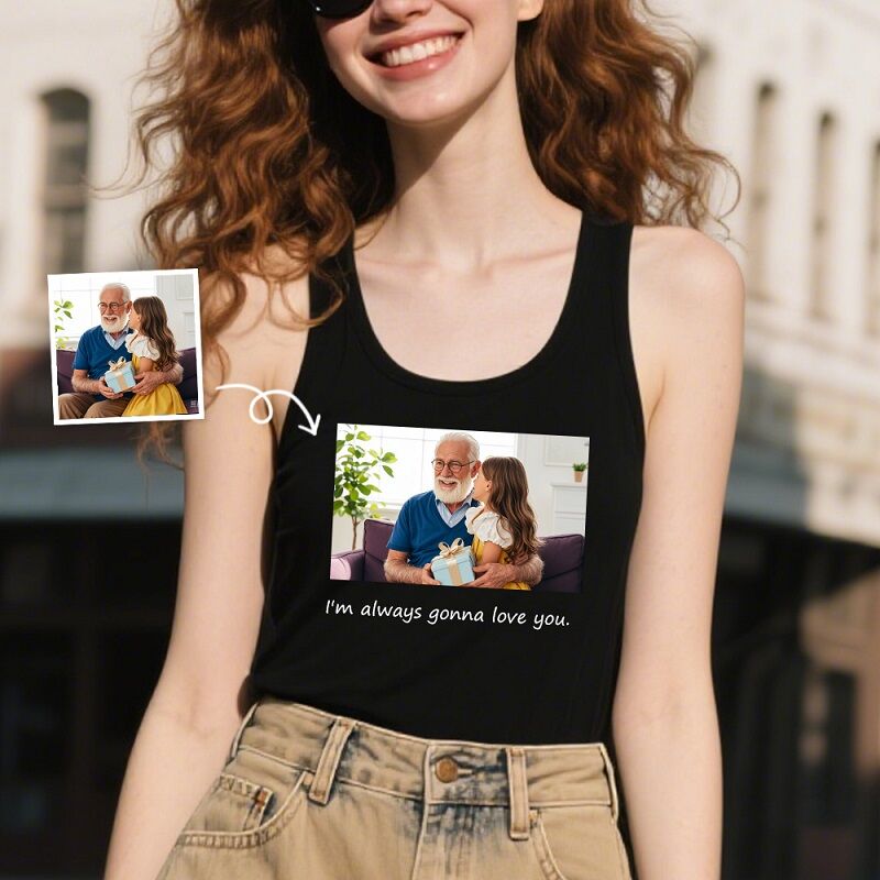 Personalized Tank Top Custom Photo Design Your Own Words Attractive Gift for Loved Ones