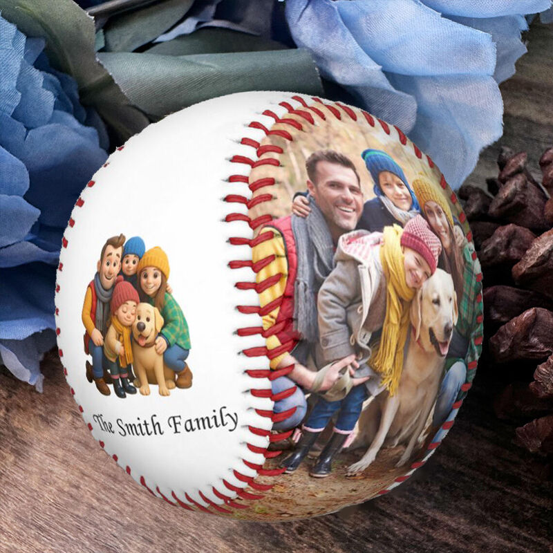 Personalized Baseball Custom Cartoon Effect Photo for a Unique Christmas Gift for Your Family