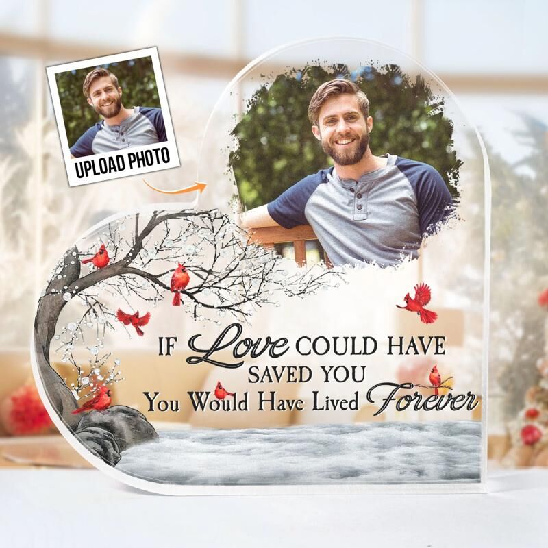 Personalized Heart Shaped Acrylic Photo Plaque You Would Have Lived Forever Memorial Gift for Loved One