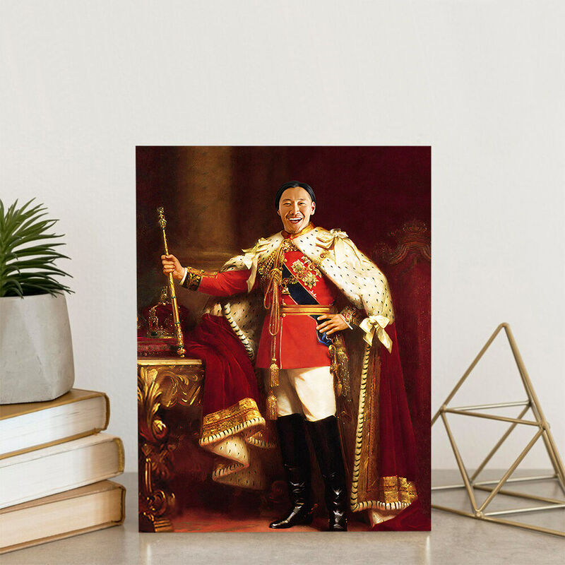 Custom Royal Portrait King Custom Art from Head Photo Gift for Him