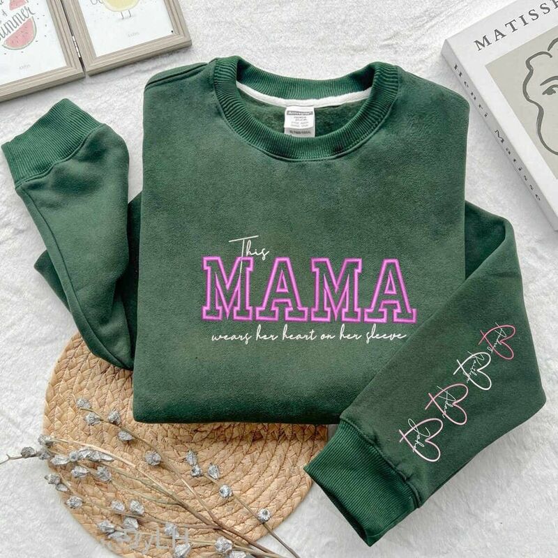 Personalized Embroidered Sweatshirt Customized Title Warm Mother’S Day Gift