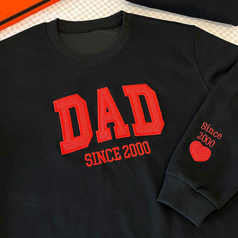 Personalisiertes Sweatshirt bestickt Papa mit benutzerdefinierten Glitter Design Attraktives Geschenk für den Vatertag