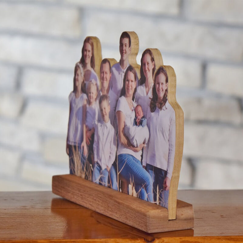 Personalized Wooden Portrait Stand Warm Christmas Gift For Family