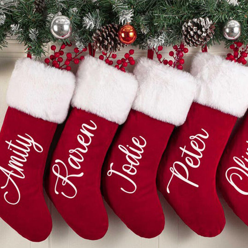 Calcetines navideños personalizados con nombre personalizado, regalos cálidos para amigos