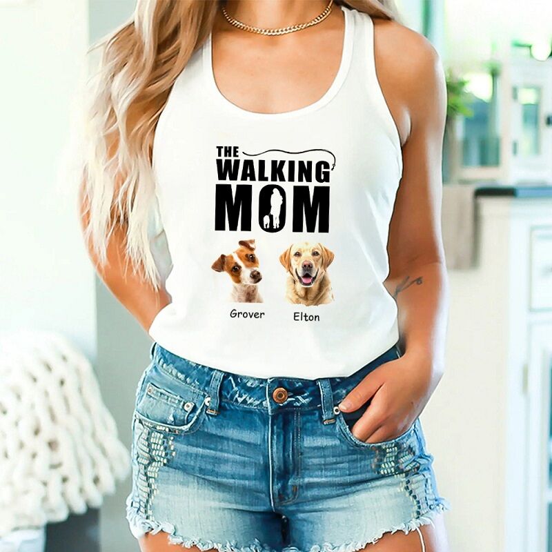 Personalized Tank Top The Walking Mom and Dad Custom Pets Photo Perfect Gift for Pet Lovers
