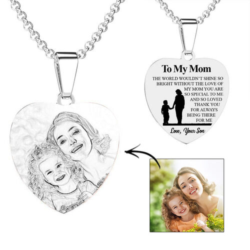 Collar silueta personalizado de foto de amor materno