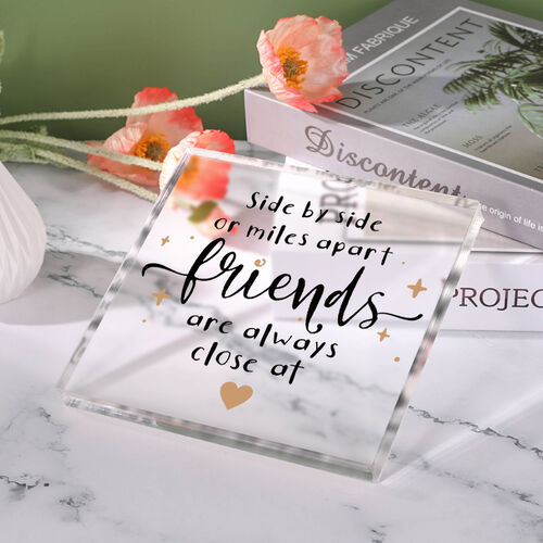 Present for Best Friends "Side by Side" Square Acrylic Plaque
