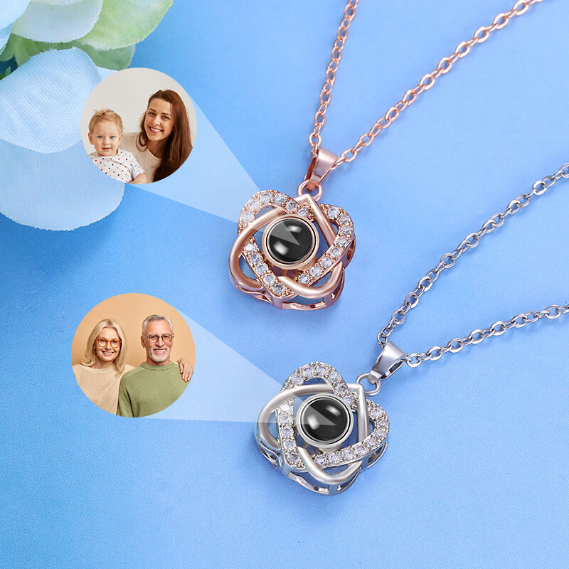 Personalized Photo Projection Necklace-Heart In Heart