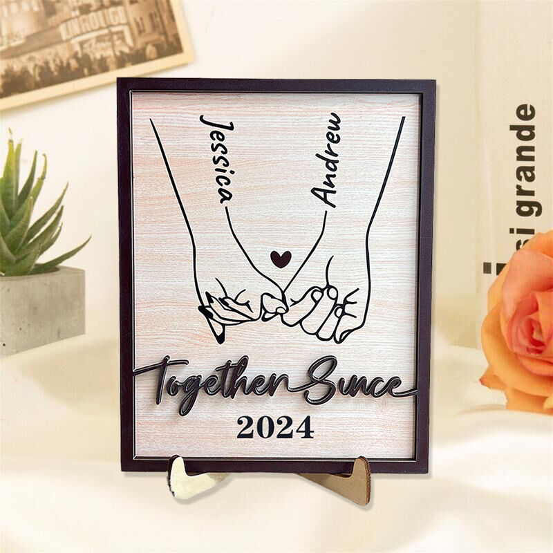 Personalized Name Frame with Hands Pattern Best Valentine's Day Gift