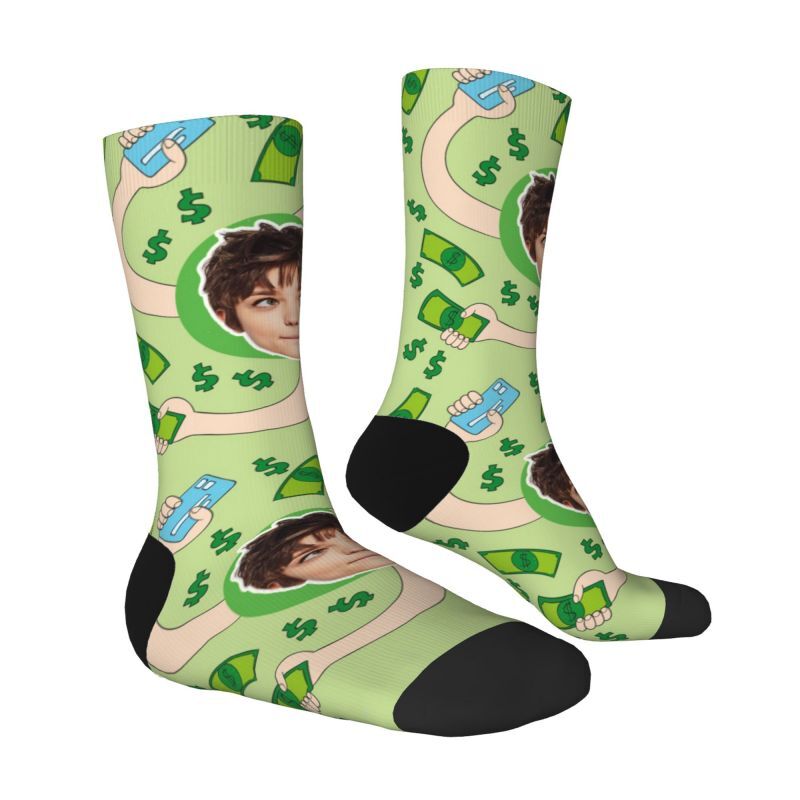 "I'm Super Rich" Customized Face Socks Gifts for Friends