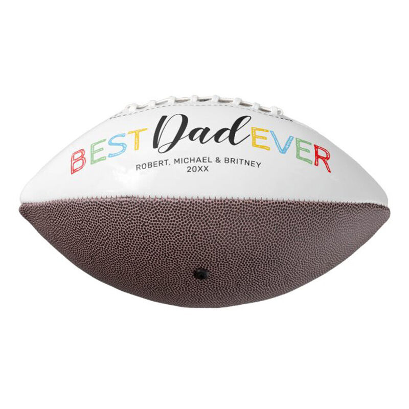 Ballon de rugby personnalisé avec photos et nom comme cadeau pour papa