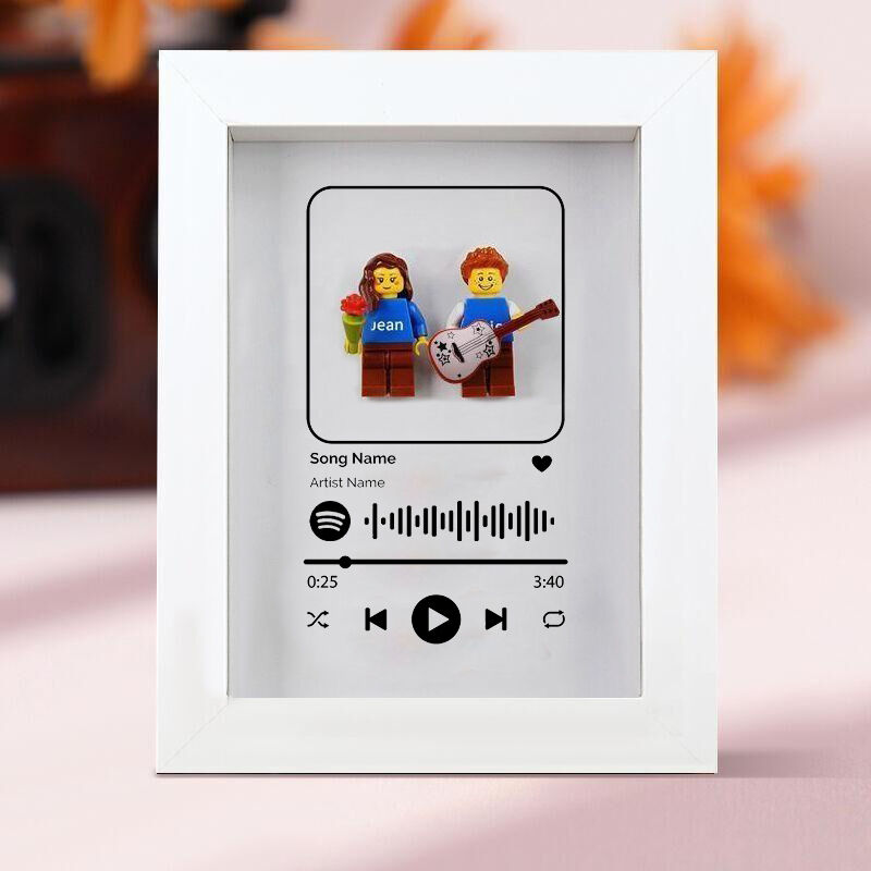 Cadre photo personnalisé pour figurine avec Spotify, cadeau romantique pour les mélomanes