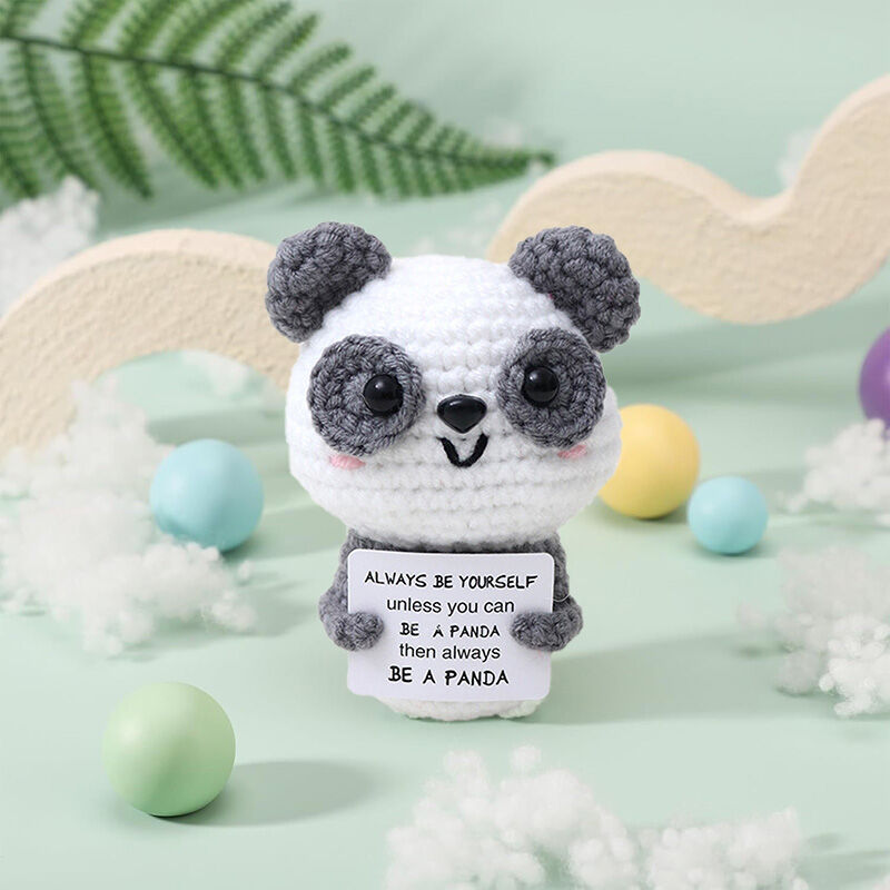 Handmade Crochet Panda Positive Doll Fashionable Gift for Friends