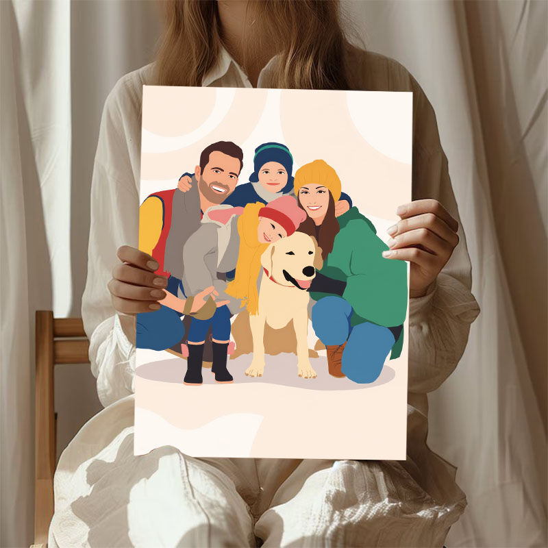 Personalisierte Bildleinwand Wandkunst Einfaches Geschenk für die Familie