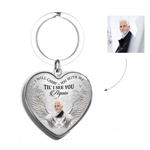 "I Will Carry You with Me" Personalized Photo Keychain