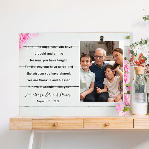 Custom Photo Frame Greatest Gift for Grandma"Happiness You Have Brought"