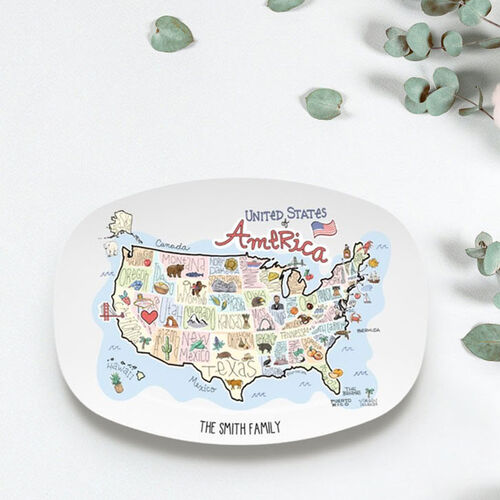 Custom Country Map Plate Creative Gift for Son