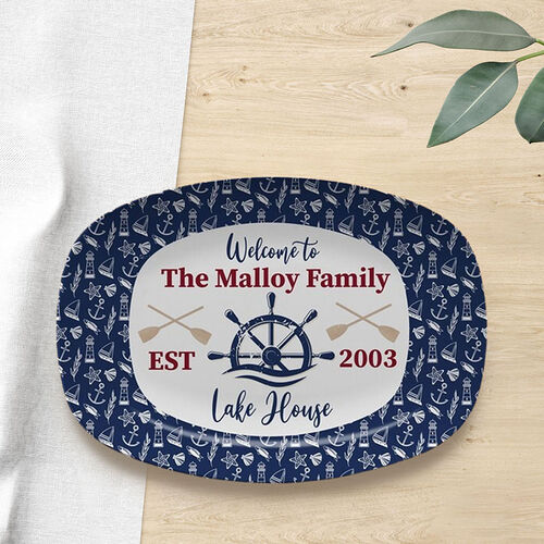Custom Name and Date Plate Perfect Gift for Dad "Welcome Lake House"