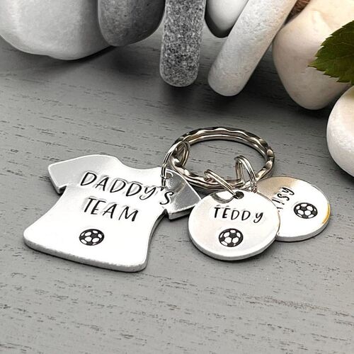 Personalized Name Keychain with Football Pattern Small Father's Day Gift