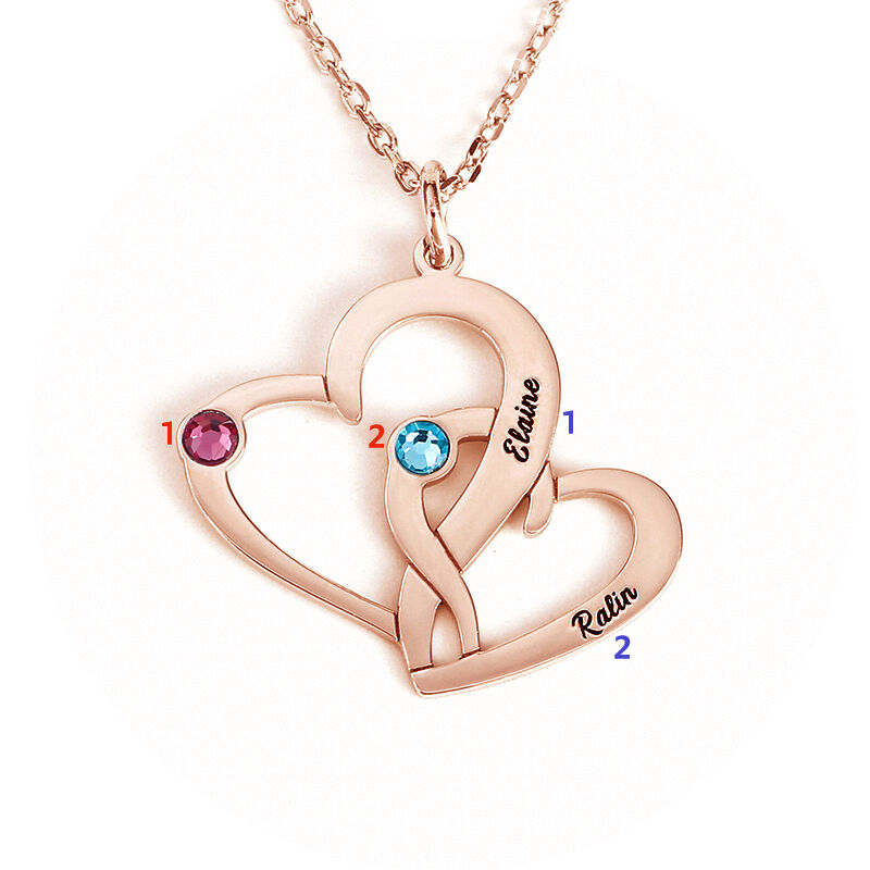 "To Love and to Be Loved" Personalized Heart Necklace with Birthstone