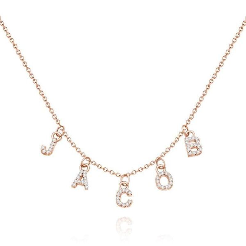 "Only You" Personalized Cubic Zirconia Letter Necklace